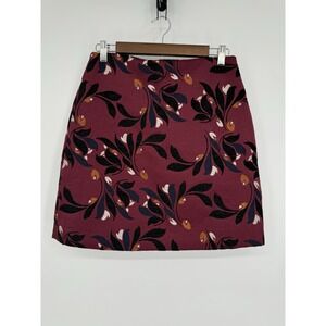Ann Taylor Factory Floral Print‎ Pencil Skirt Maroon Womens Sz 2, Beautiful!!